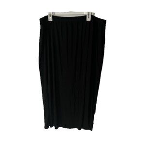 Liz Baker woman's Long Maxi Black Skirt plus size 3X slinky knit pull on Elastic